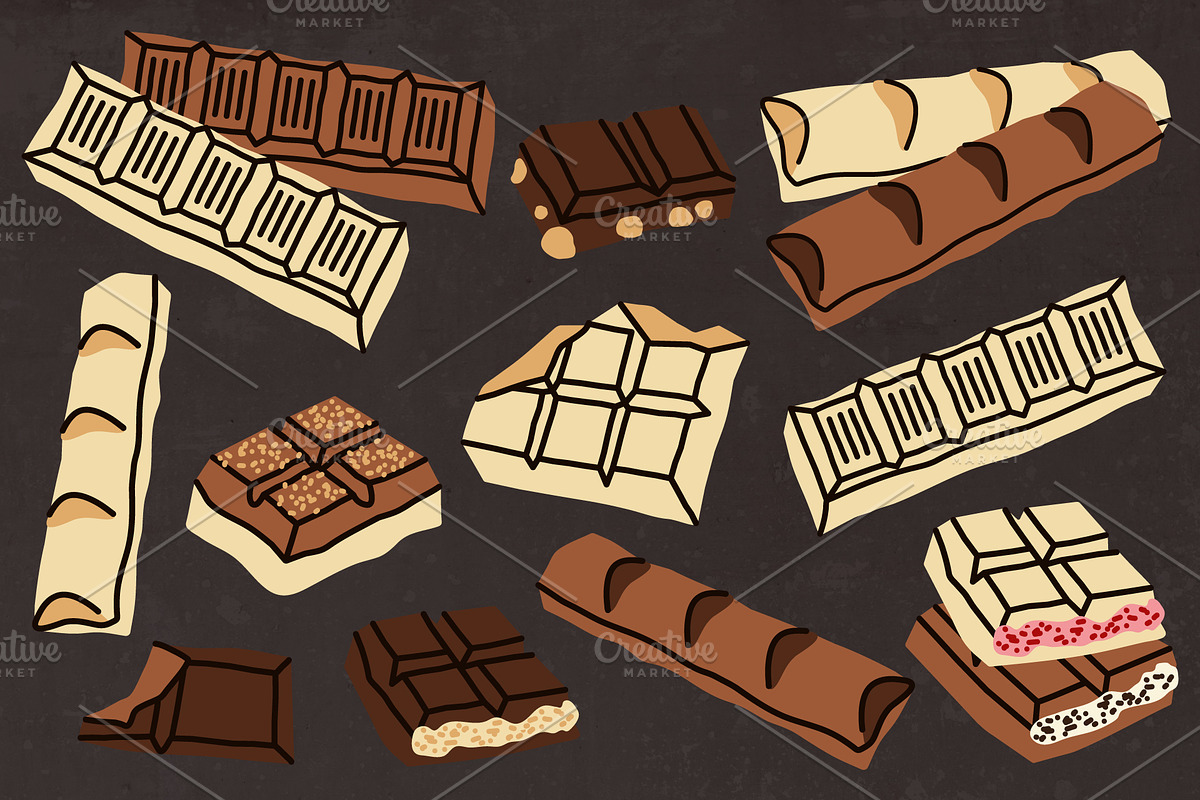 Chocolate & Candies Vector Cliparts, a Food Illustration by Panna Limon Store (Photo 3 of 7)