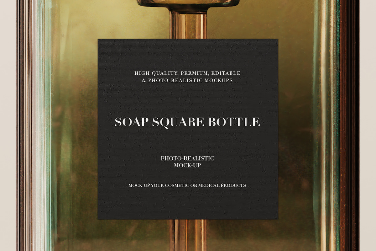 Amber  Glass Soap Pump Bottle Mockup, a Packaging Mockup by Zumrod (Photo 8 of 10)