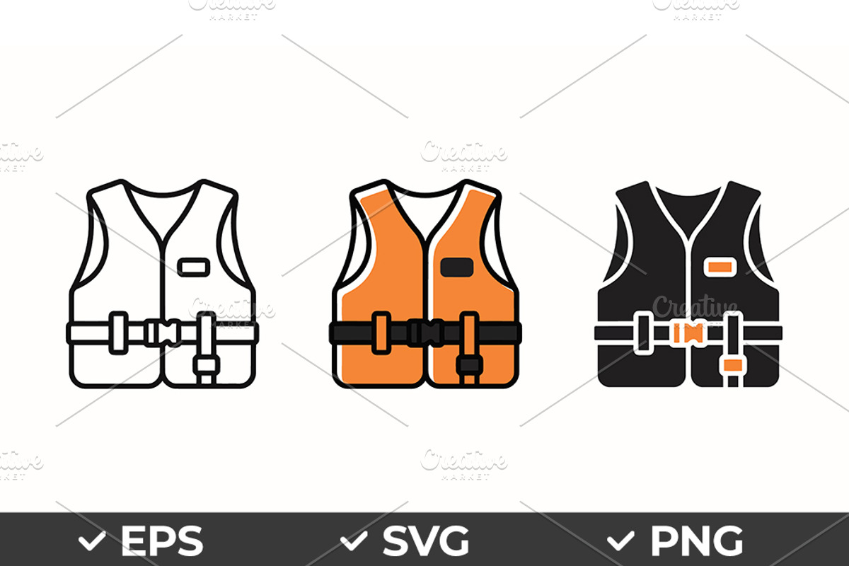 Life Jacket Vector Icons, an Object Graphic by Artonix (Photo 1 of 3)