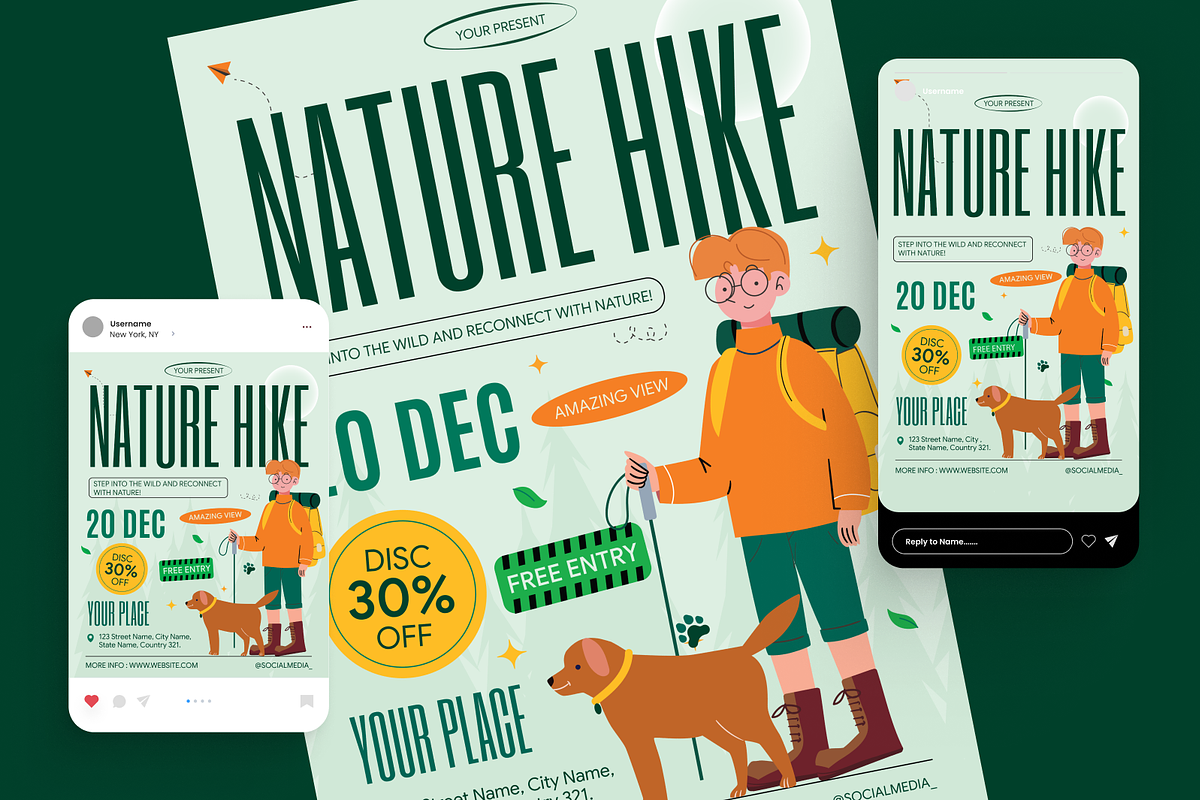 Nature Hike Flyer Set, a Flyer Template by Annora Studio (Photo 2 of 6)