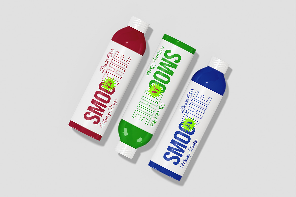 Smoothie Bottle Mockup, a Packaging Mockup by Unerispace (Photo 2 of 4)