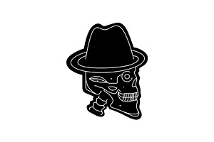 Skull Cranium Bones Hat Logo