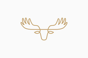 Moose antlers head logo vector icon, a Branding & Logo Template by VASTARD STUDIO