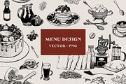 Menu Design Vector illustrations, a Graphic by Ekaproeka (Thumbnail 1 of 14)