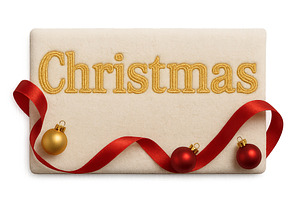 Christmas decoration with red ribbon, an Illustration by Dvoevnore photos