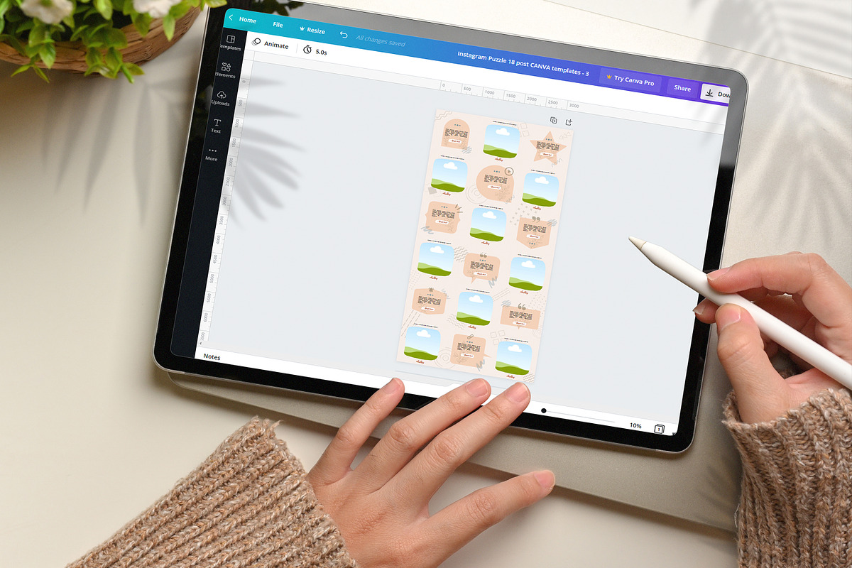 Canva Instagram Puzzle Template, a Social Media Template by UP Studio (Photo 7 of 7)