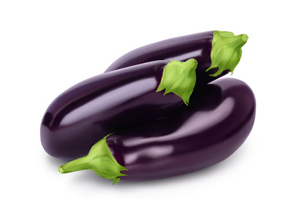 Eggplant or aubergine isolated on, a Food & Drink Photo by NataPhoto