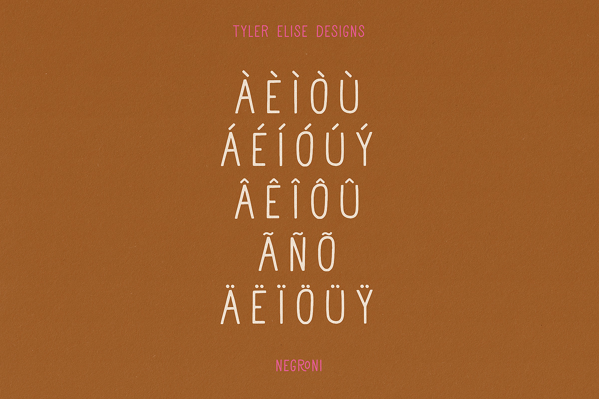NEGRONI by Tyler Elise, a Sans Serif Font by tylerelise (Photo 4 of 5)