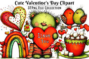 Cute Valentine's Day Clipart, an Illustration by Dream Creation (Thumbnail 1 of 4)