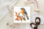 Autumn Robin Bird Clipart, an Illustration by CraftArtStudio (Thumbnail 6 of 6)