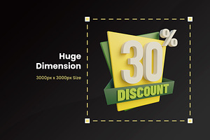 3D Discount Percent Illustration 3