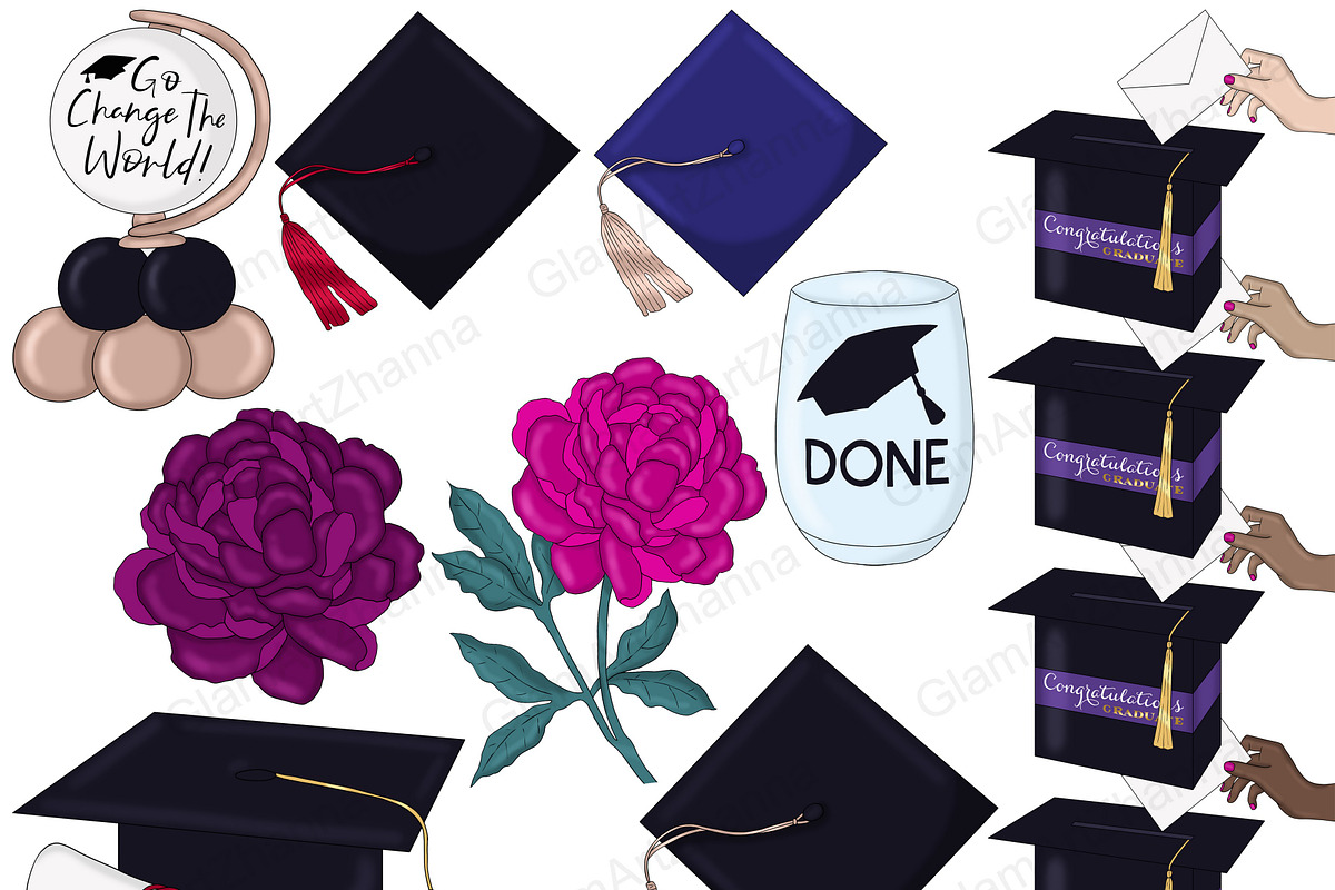 Graduation Clipart, an Education Illustration by GlamArtZhanna (Photo 6 of 7)
