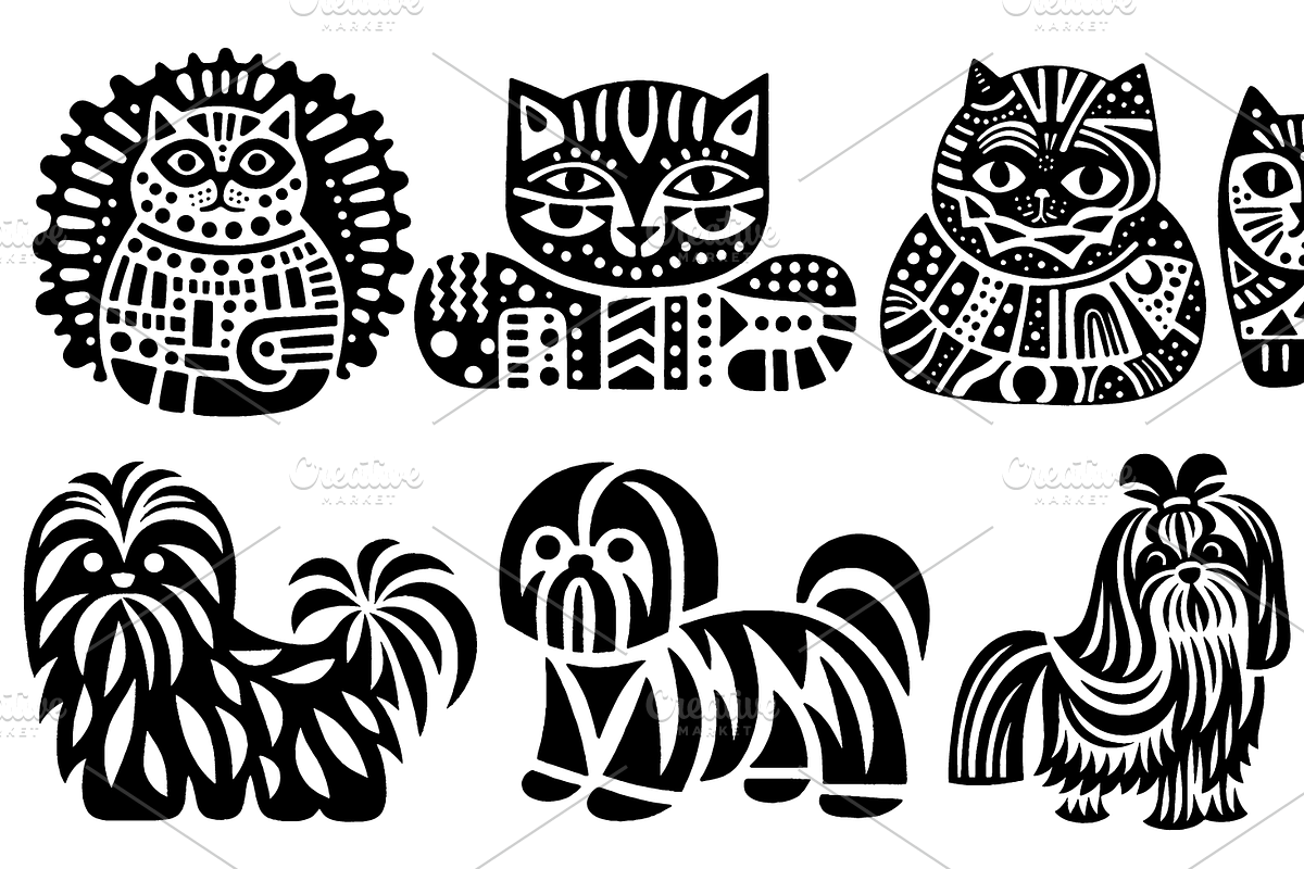 Vintage Animals and Fish Folk Art, an Illustration by devastd (Photo 8 of 30)