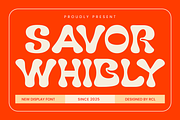 Savor Whibly – Funky Display Font, a Sans Serif Font by roomspace creative lab (Thumbnail 1 of 12)