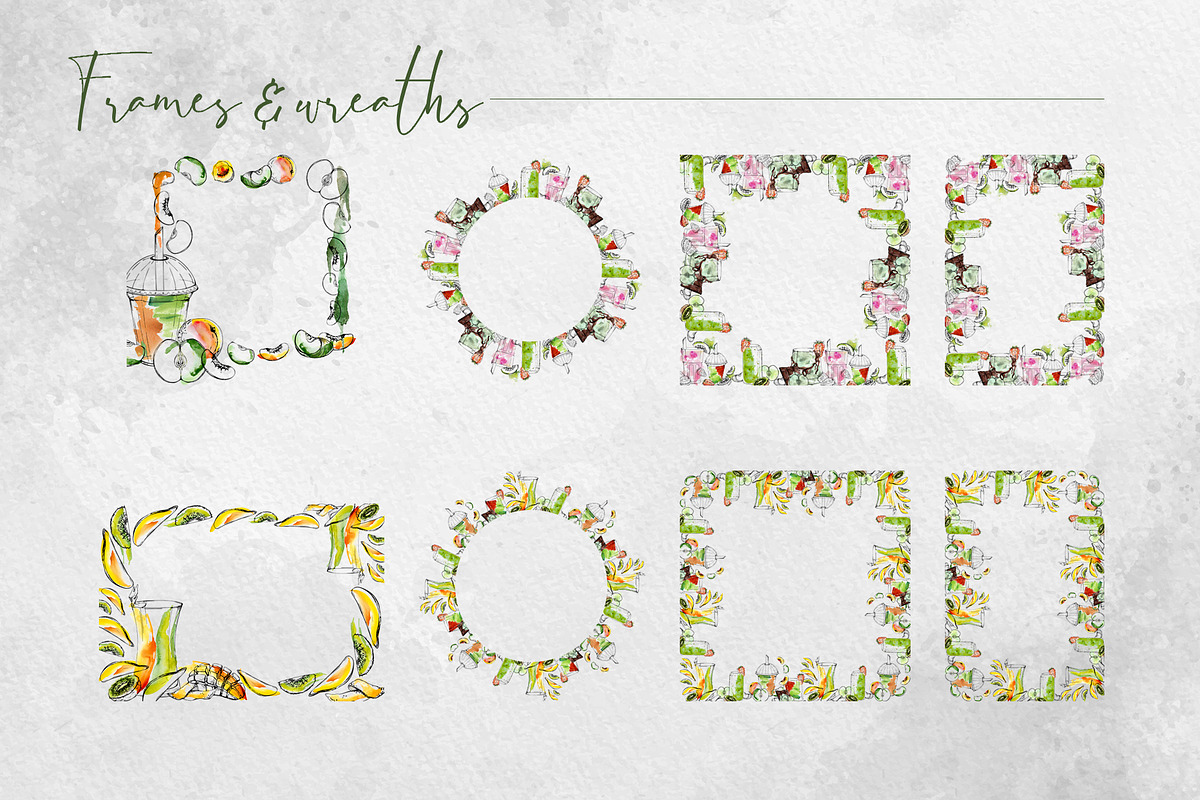 Green detox smoothies, a Food Illustration by MsFlaffy (Photo 10 of 15)