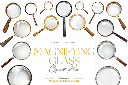 Magnifying Glass Clipart, Lens PNG, an Object Illustration by BrushstrokeArtGB
