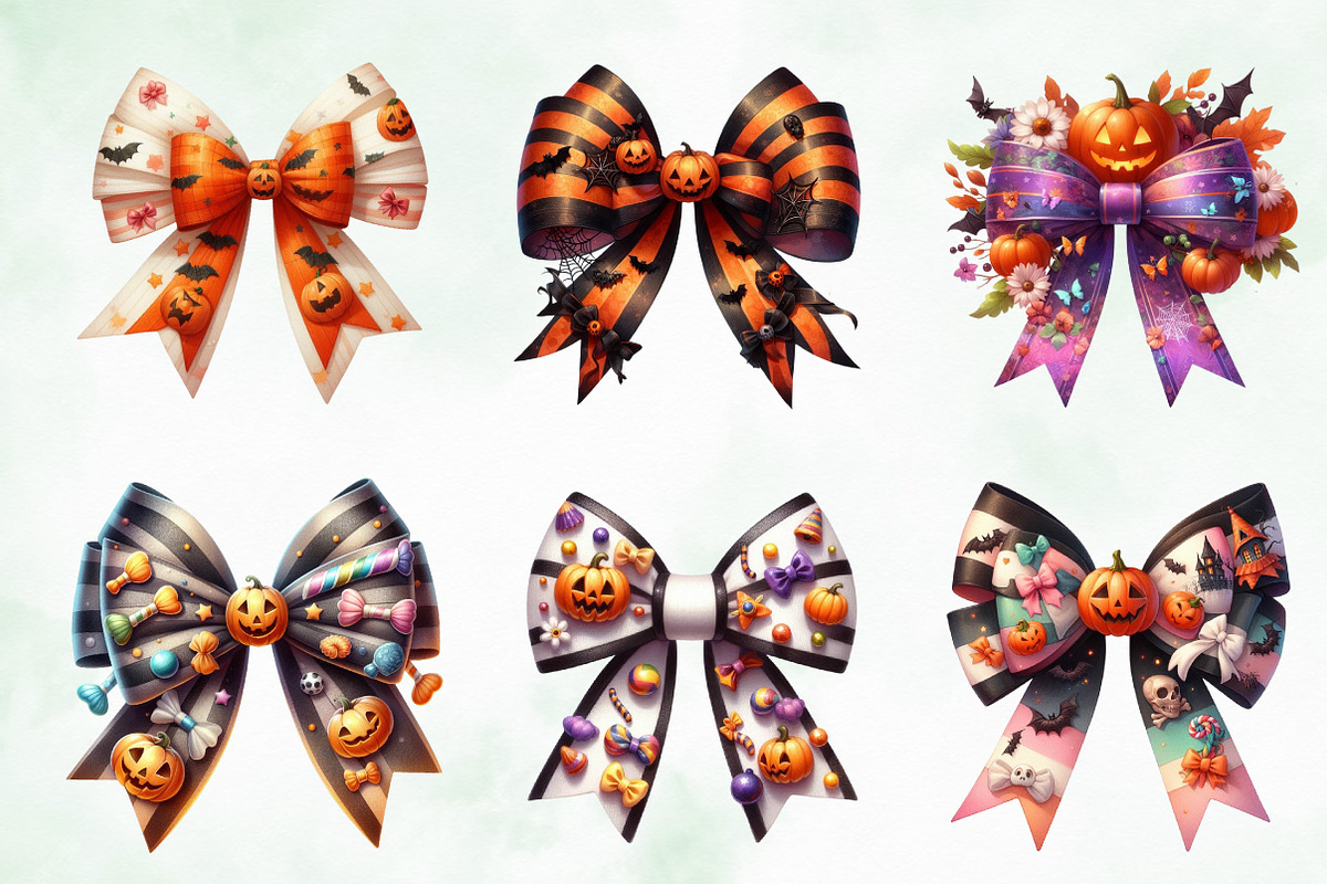 Watercolor Halloween Coquette Bows, an Illustration by Creative Art (Photo 3 of 4)