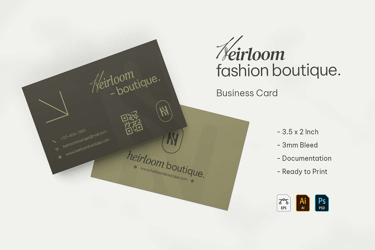 Heirloom Fashion - Business Card, a Business Card Template by VUNIRA (Photo 1 of 3)