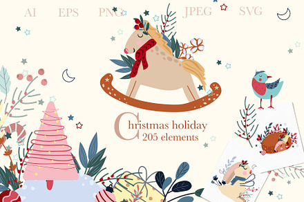 Scandinavia Christmas clipart&patter