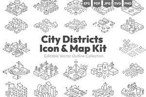 City Districts Icon Pack, an Object Illustration by Ilia Design