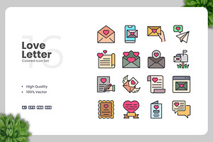 Love Letter Colored Icons, an Icon by Upnowgraphic