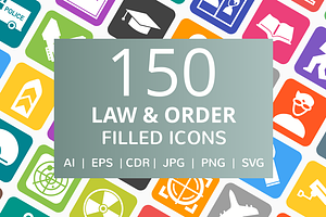 150 Law & Order Filled Icons