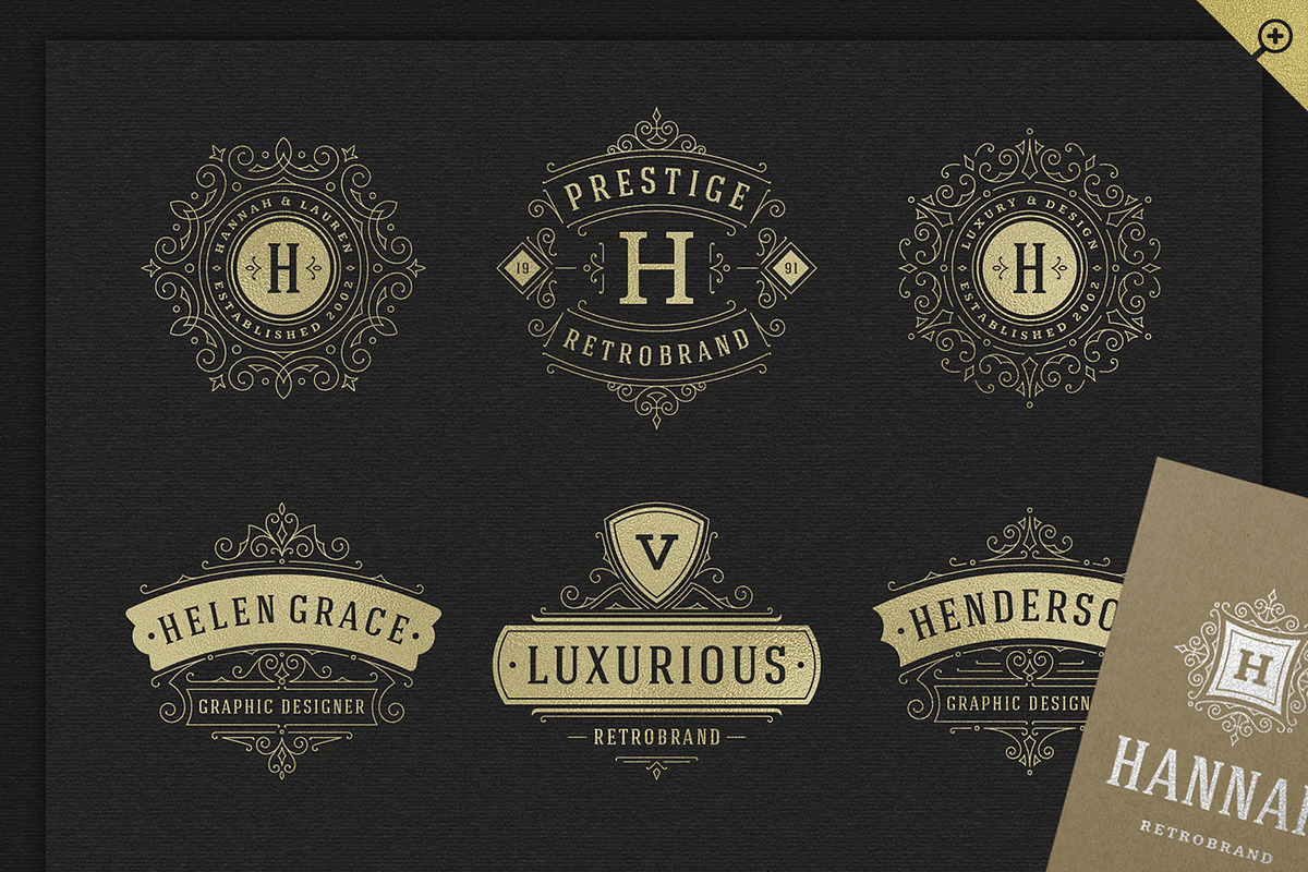 500 ornaments logos & monograms, a Branding & Logo Template by Vasya Kobelev (Photo 14 of 31)