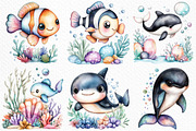 Under the Sea Watercolor Clipart PNG, an Illustration by Craft Nest (Thumbnail 5 of 12)