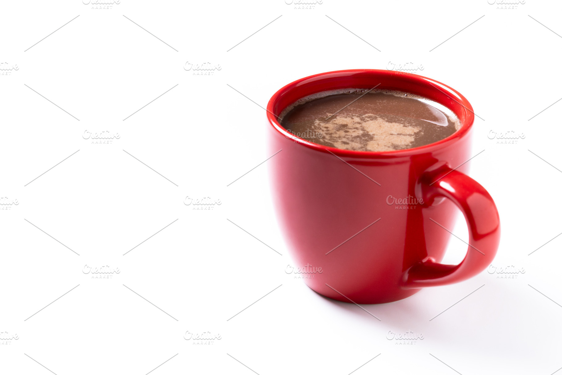 Hot chocolate in red ceramic mug, a Food & Drink Photo by etorres69