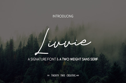Livvie - Signature & Sans Font Duo