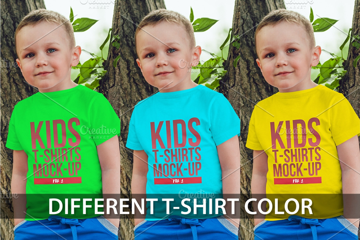 Kids T-Shirt Mock-Up Vol 1, a Shirt Mockup by Freeman Studio (Photo 4 of 10)