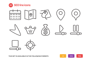 SEO Line Icons Set