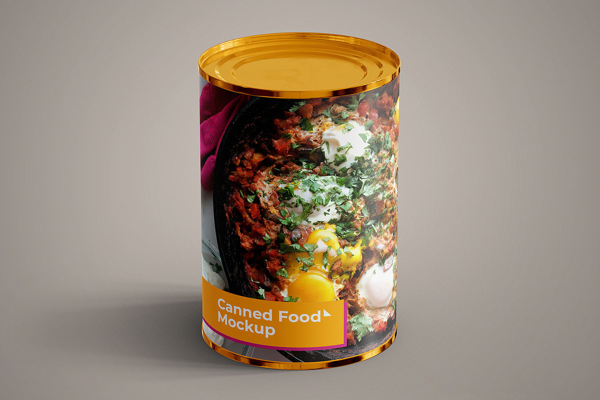 Canned Food Mockup 10 PSD Files, a Cups & Container Mockup by Muhazdinata (Photo 4 of 21)