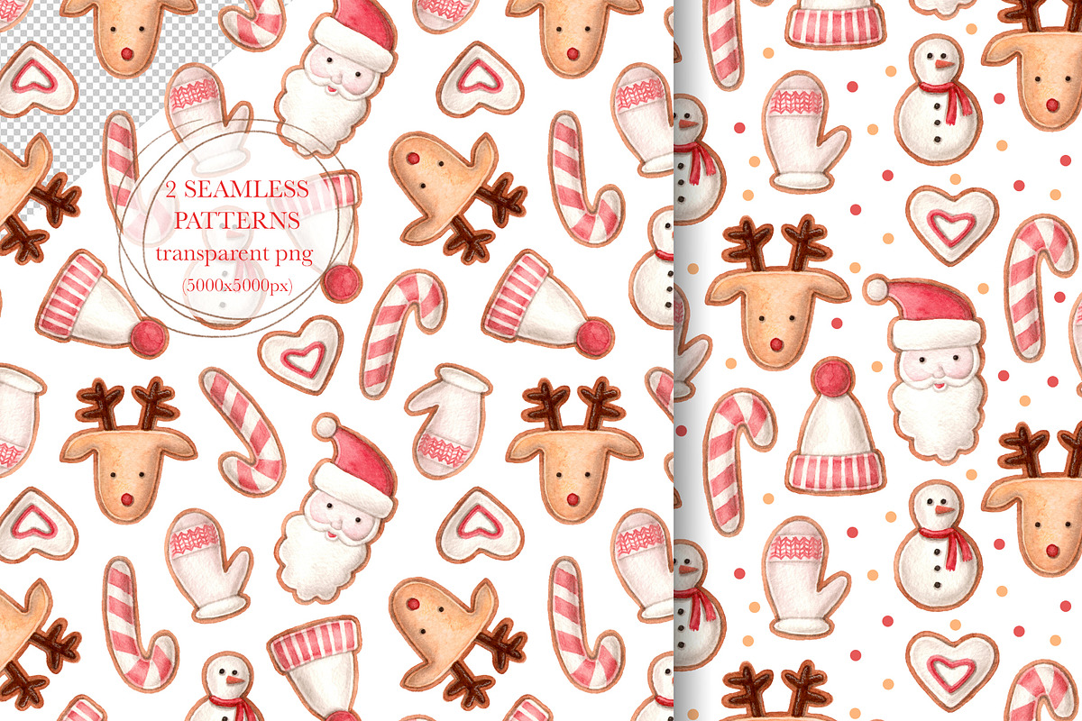 Watercolor Christmas Gingerbreads, a Seasonal Illustration by alenaganzhela (Photo 4 of 8)