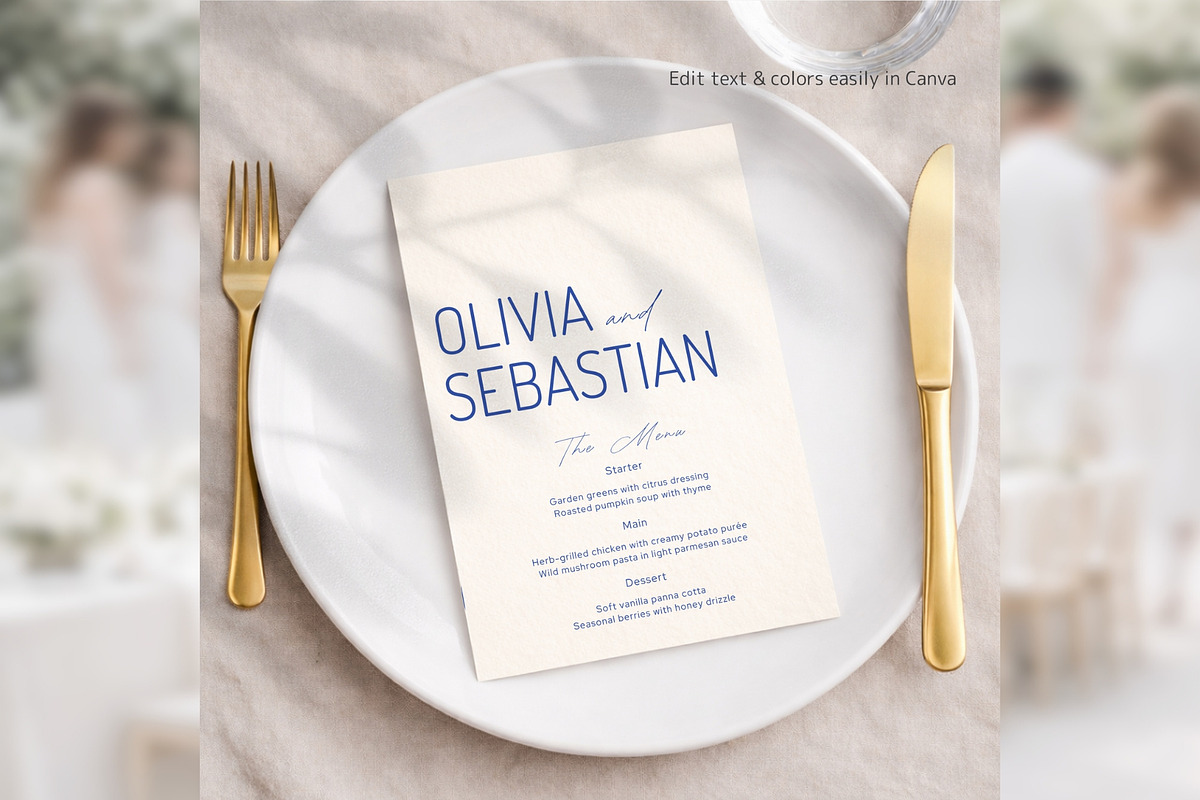 Elegant Menu&Place Card Canva bd008, a Card Template by TyphoonStudio (Photo 4 of 10)