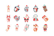 Christmas Charaters Illustration Set, a Seasonal Illustration by studiogstock (Thumbnail 1 of 4)