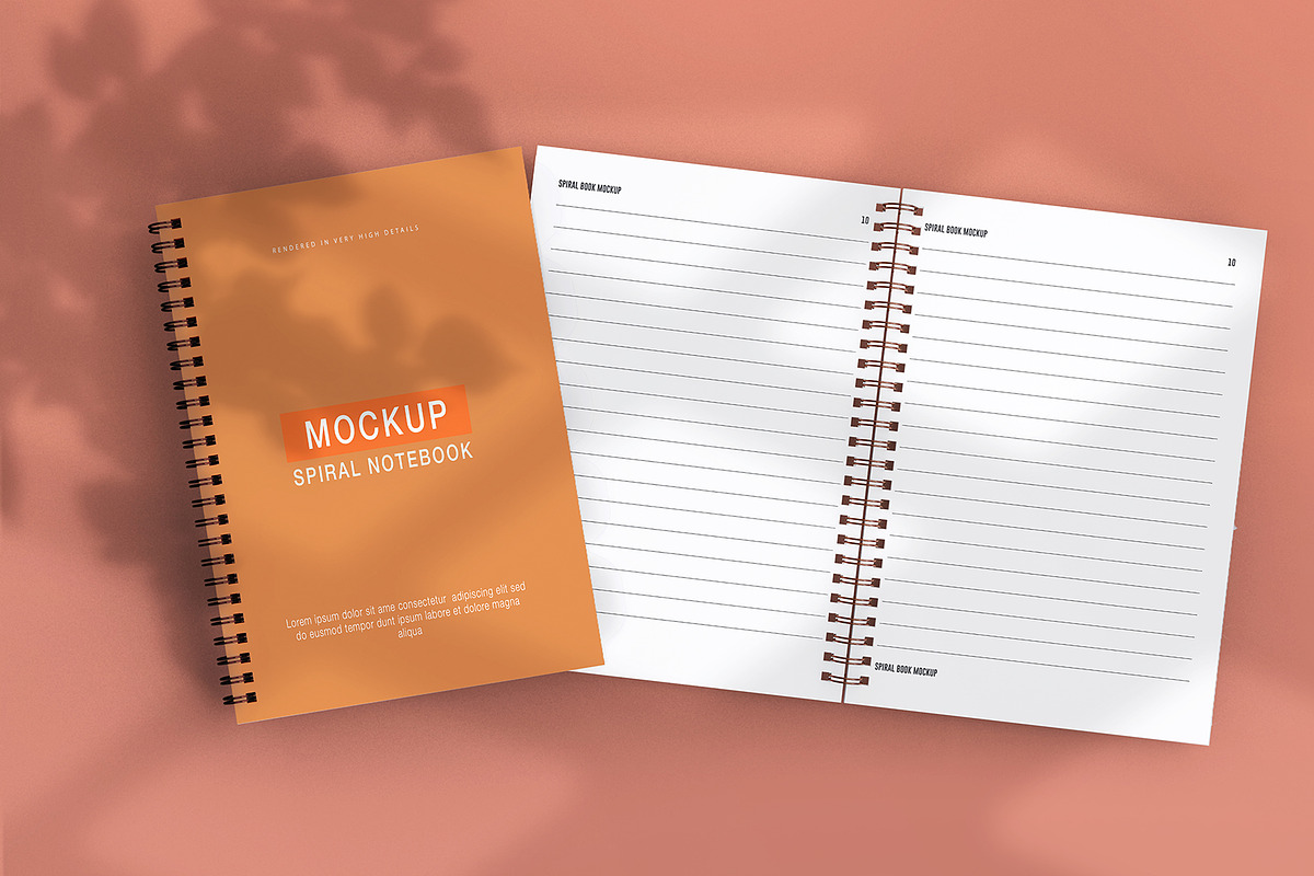 Spiral notebook mockup design, a Books & Magazine Mockup by Raihan Rahman (Photo 1 of 10)