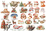 Christmas Animal Clipart PNG Bundle, an Object Graphic by EllaMaiyaali (Thumbnail 1 of 3)