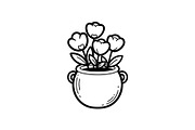 Flower Pot Silhouette Vector Bundle, an Illustration by jahid234 (Thumbnail 44 of 49)
