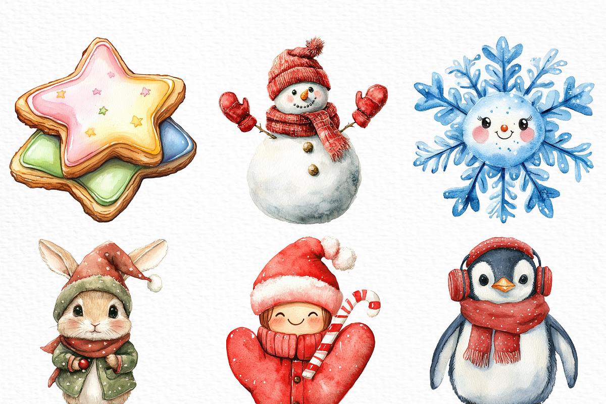 Cute Christmas Clipart, an Illustration by Craft Nest (Photo 4 of 6)
