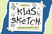 Kids Sketch Handwritten Doodle Font, a Font by PutraCetol Studio (Thumbnail 1 of 5)