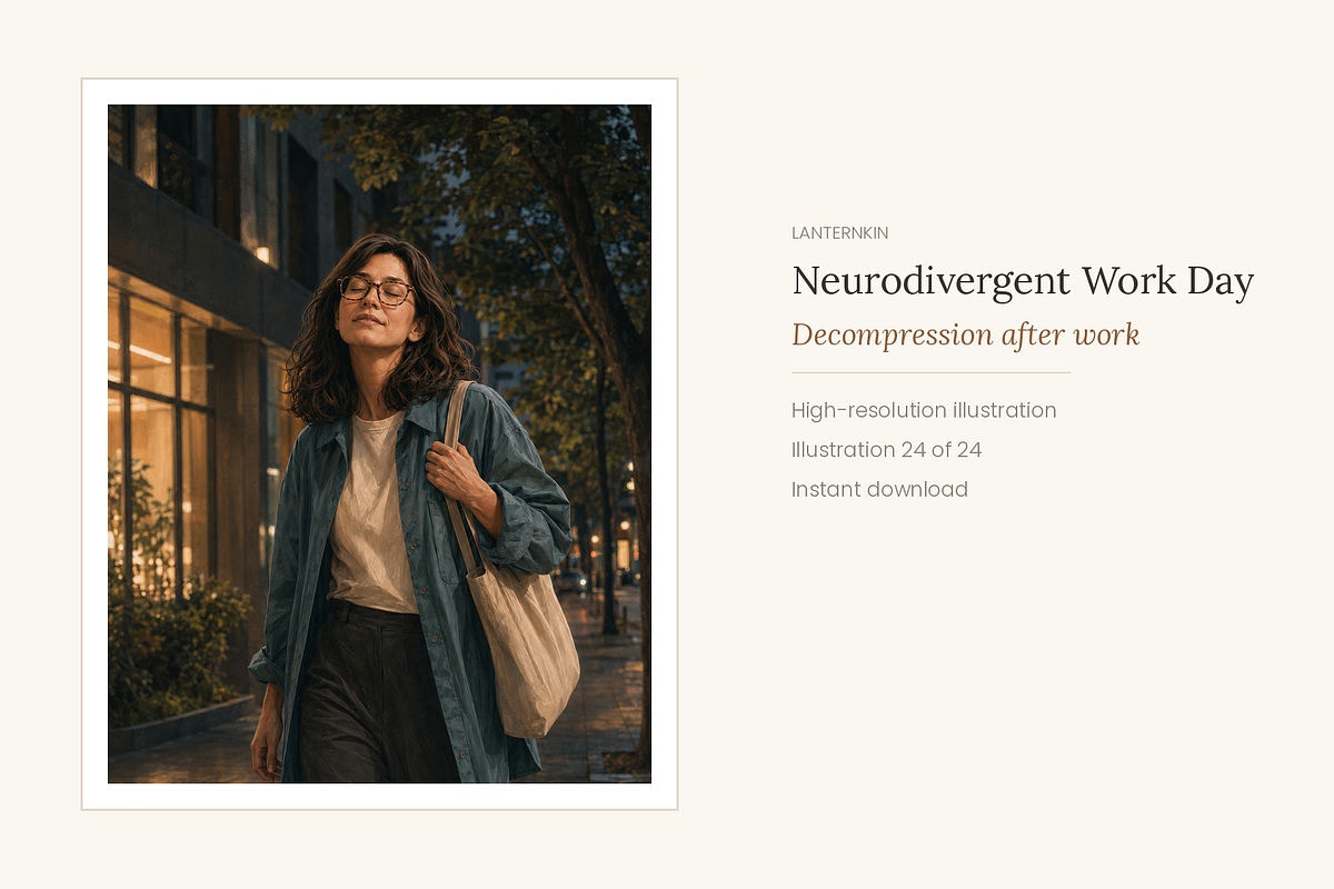 Neurodivergent at Work, Set of 24, a Person Illustration by LanternkinStudio (Photo 12 of 13)