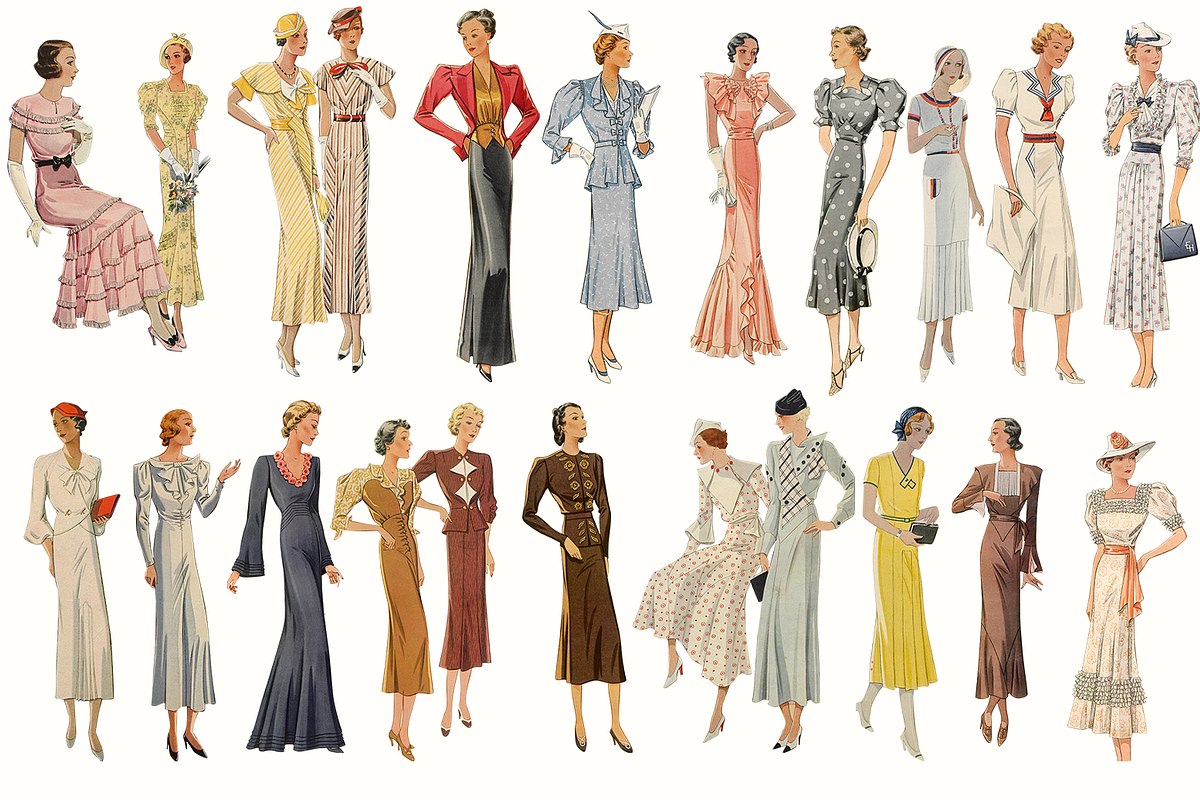 90+ Vintage Fashion Ladies Clipart, a Person Illustration by Lilithcollageart (Photo 9 of 12)