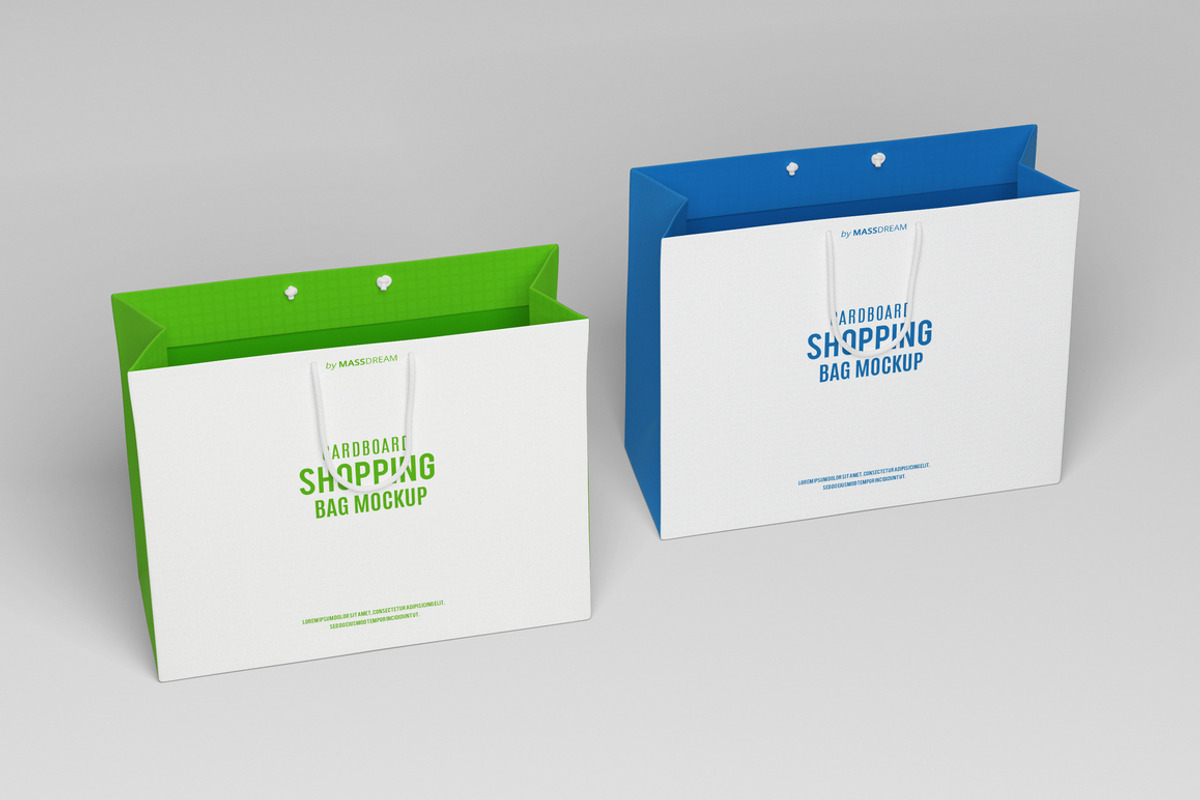 Large Cardboard Shopping Bag Mock-Up, a Packaging Mockup by MassDream (Photo 5 of 9)