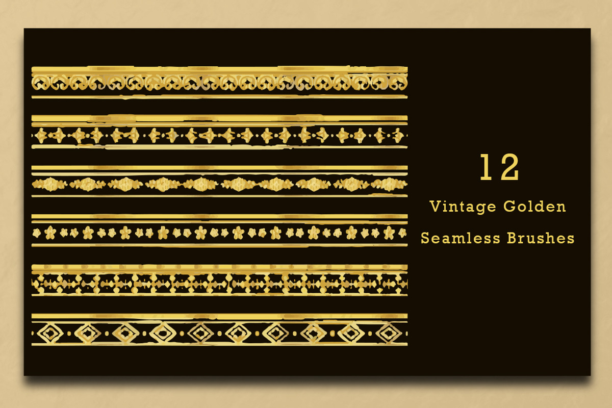 Golden Vintage AI Brushes + BONUS, a Decorative Illustration by Design Unique (Photo 3 of 9)