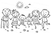 Cartoon Family Jumping With Joy, a Person Illustration by Bubert Art (Thumbnail 2 of 2)