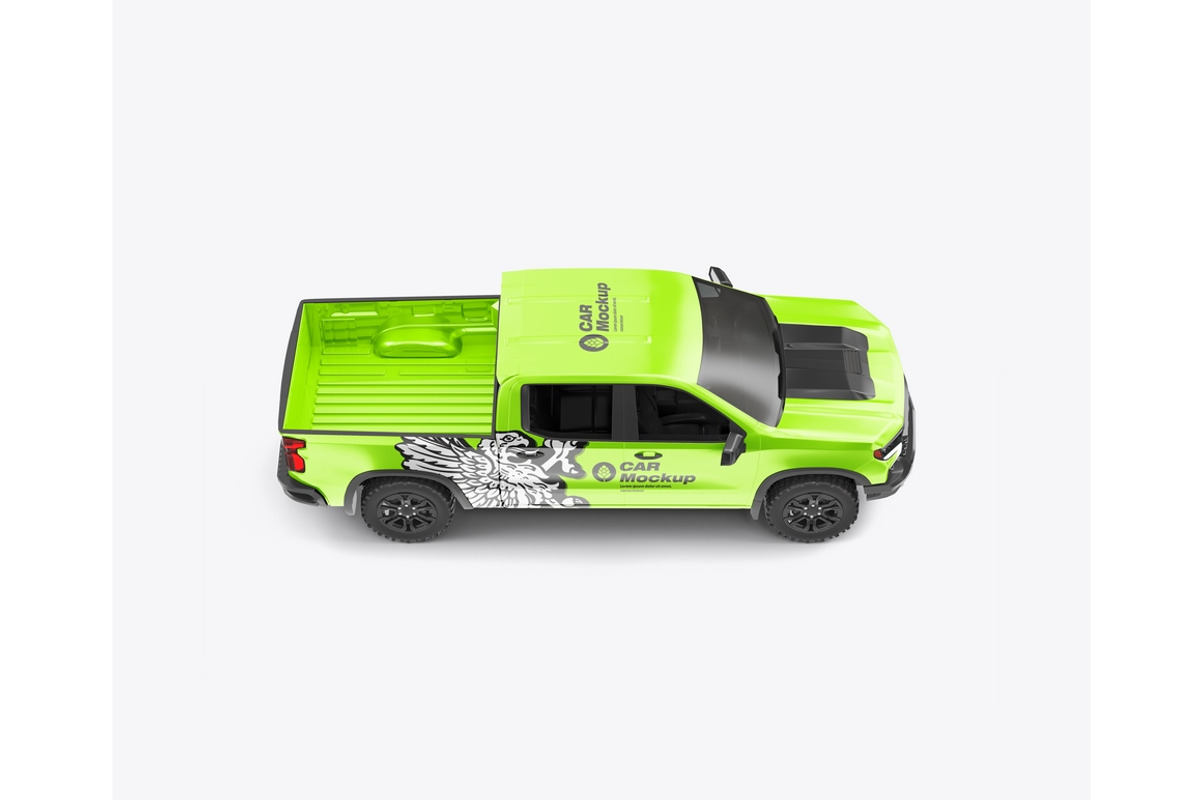 Pickup Truck Mockup, a Product Mockup by OneVectorStock (Photo 8 of 16)