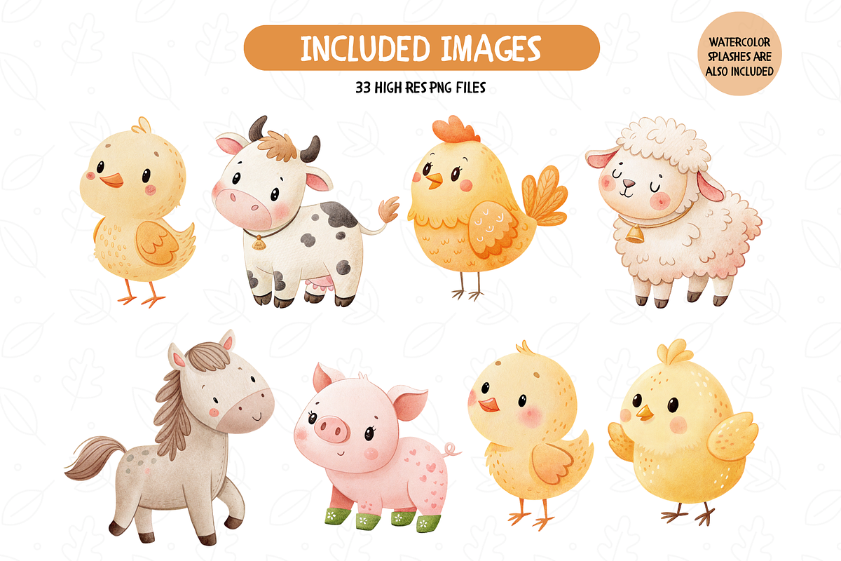 Farmhouse Animals PNG Bundle, an Illustration by TatiMockup (Photo 2 of 5)