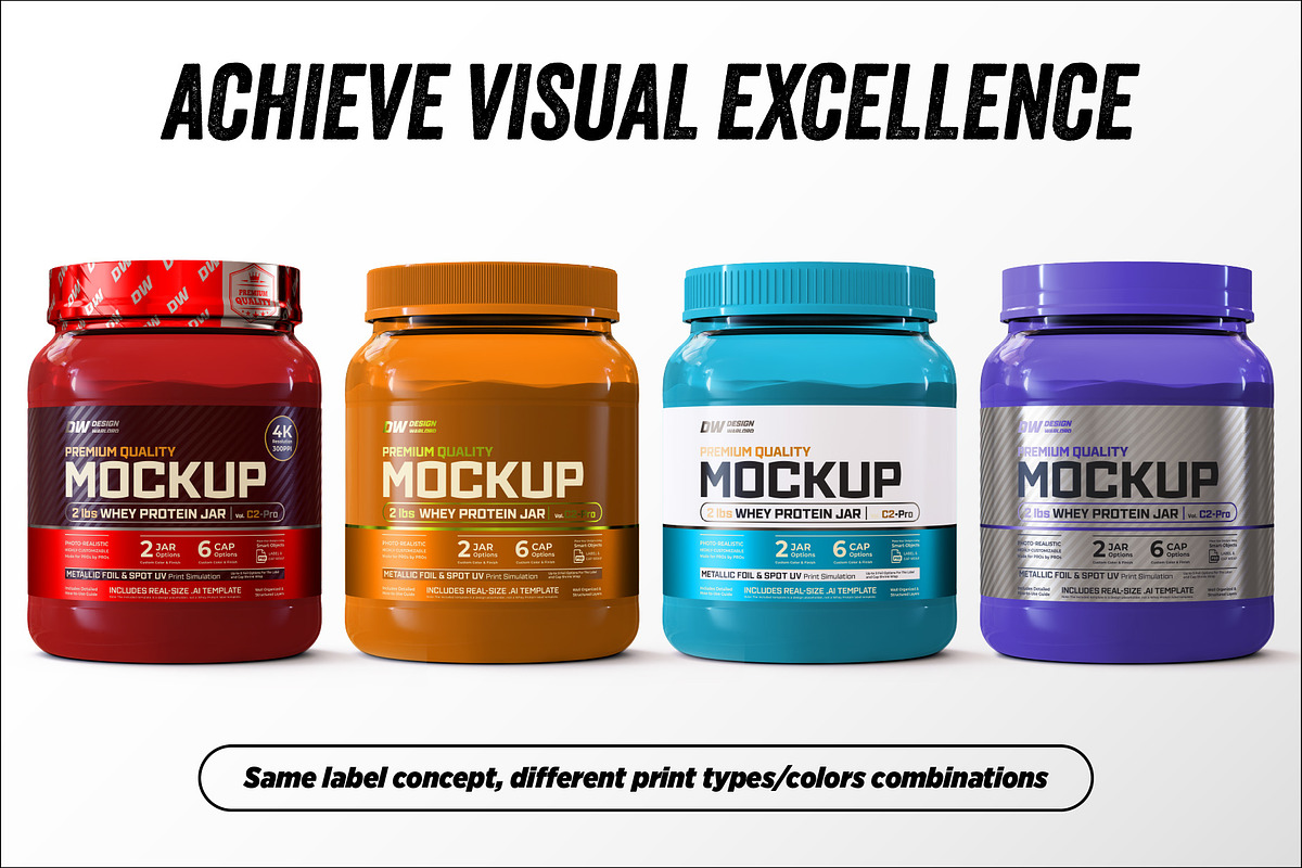 2lb Whey Protein Jar Mockup C2-Pro, a Packaging Mockup by Design Warlord (Photo 9 of 16)