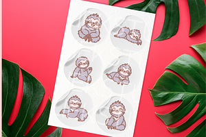 Sloth Procreate Stamp Brush Set